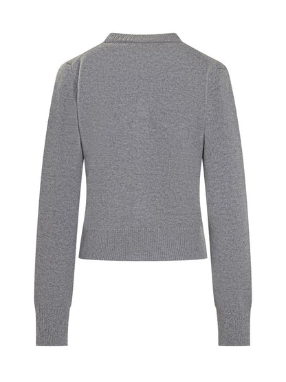 AMI Paris AMI Paris Grauer Cardigan mit Logo