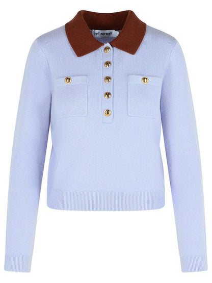 Blauer Pullover aus Wollmischung von Self-Portrait