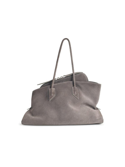 Die mittelgroße Attico-Tasche „La Passeggiata“ aus dunkelgrauem Leder