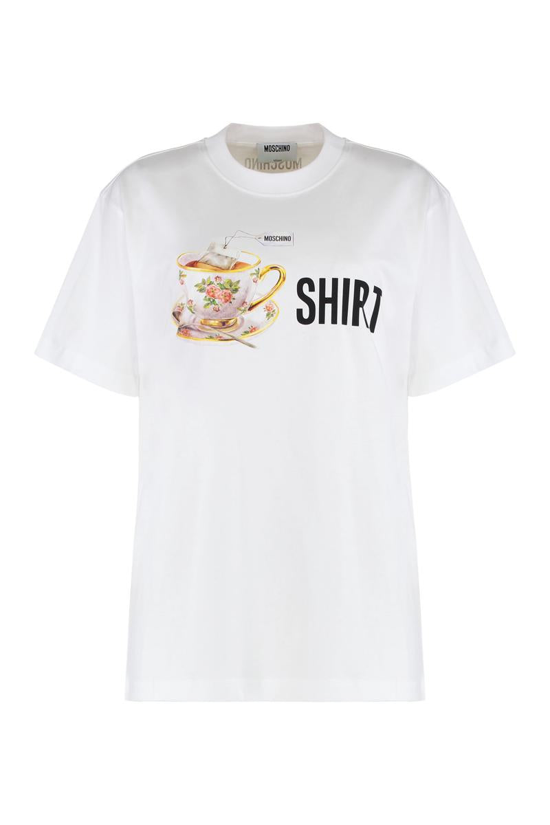Moschino Baumwoll-T-Shirt mit Rundhalsausschnitt