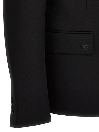 Off-White Blazer mit „Ow-Stickerei“