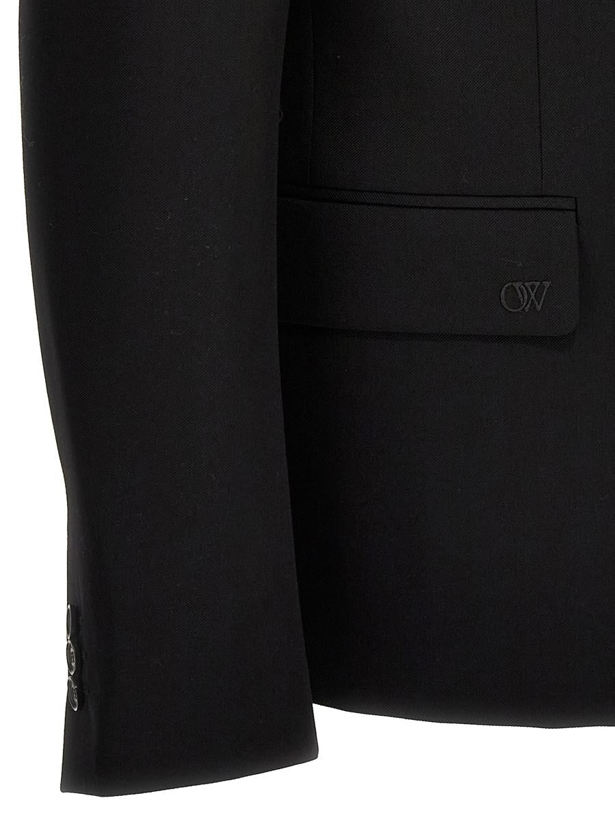 Off-White Blazer mit „Ow-Stickerei“