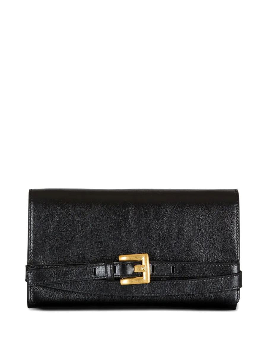 Balmain „Shuffle“ Geldbörse mit Kette aus Knitterleder Accessoires