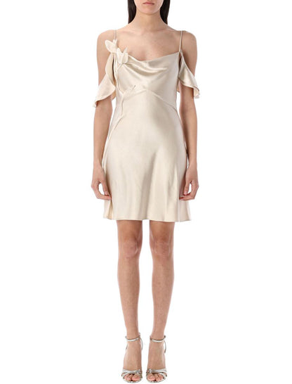 Self-Portrait – Minikleid aus Satin mit Blumenmuster