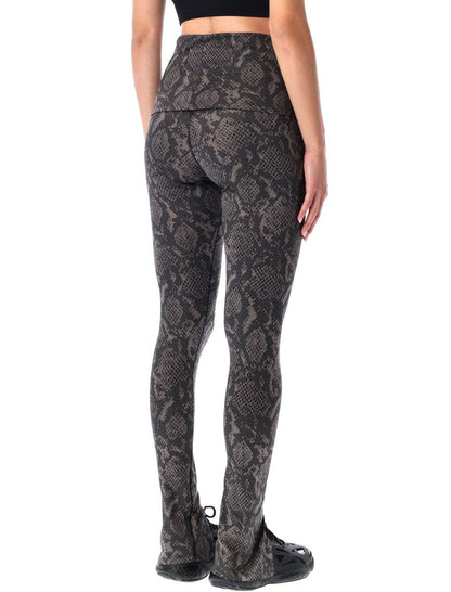 Adidas By Stella McCartney – Rolltop-Leggings mit Python-Print
