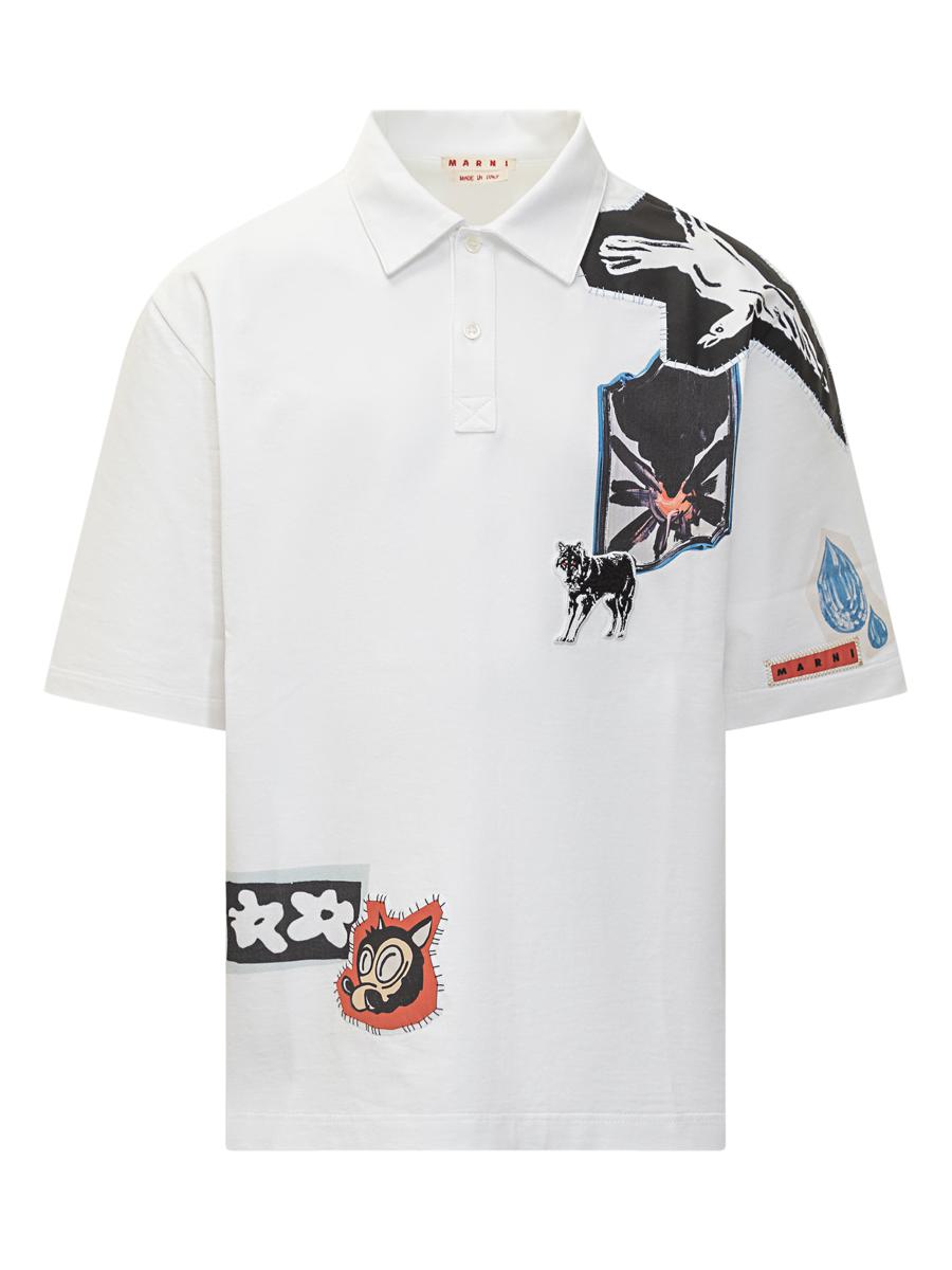 Marni Marni Poloshirt mit grafischem Patch