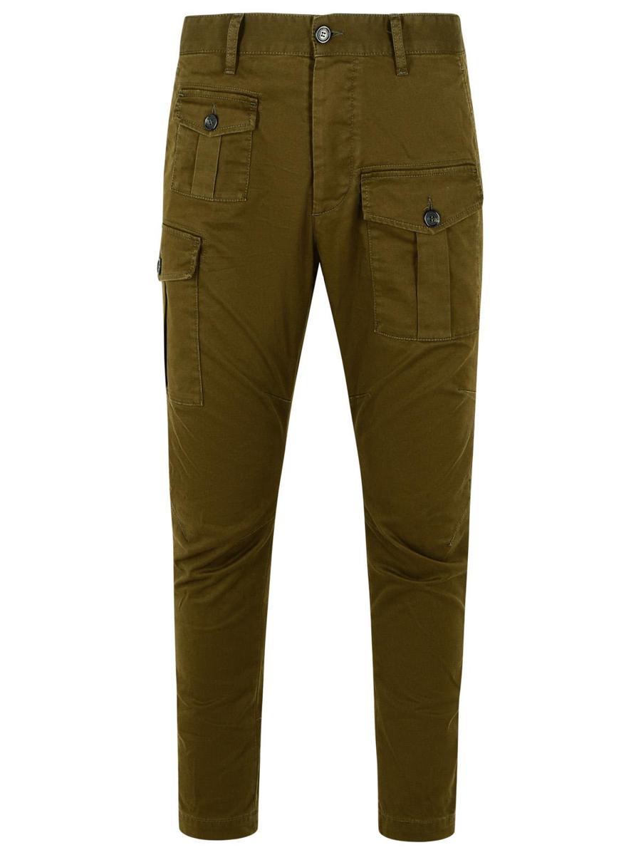 DSQUARED2 „Sexy“ Dunkelgrüne Baumwoll-Cargohose Pantone
