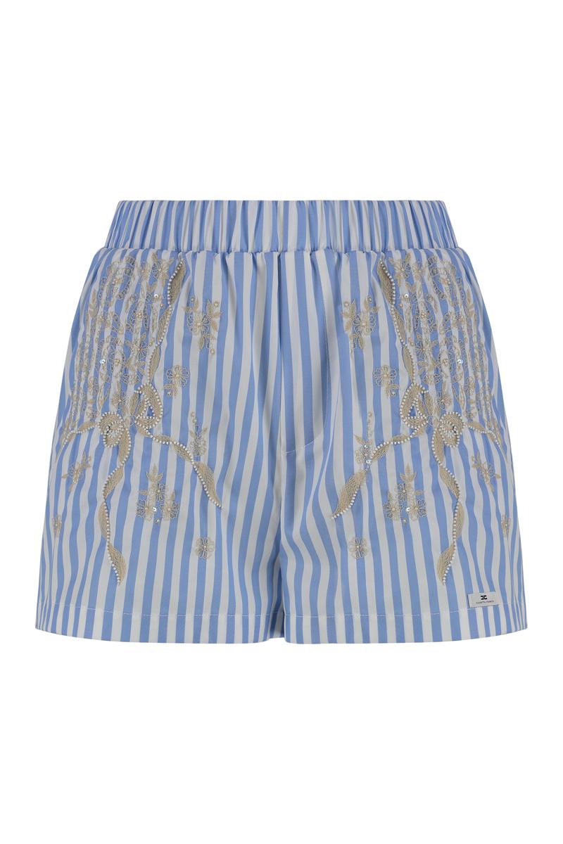 Gestreifte Popeline-Shorts von Elisabetta Franchi