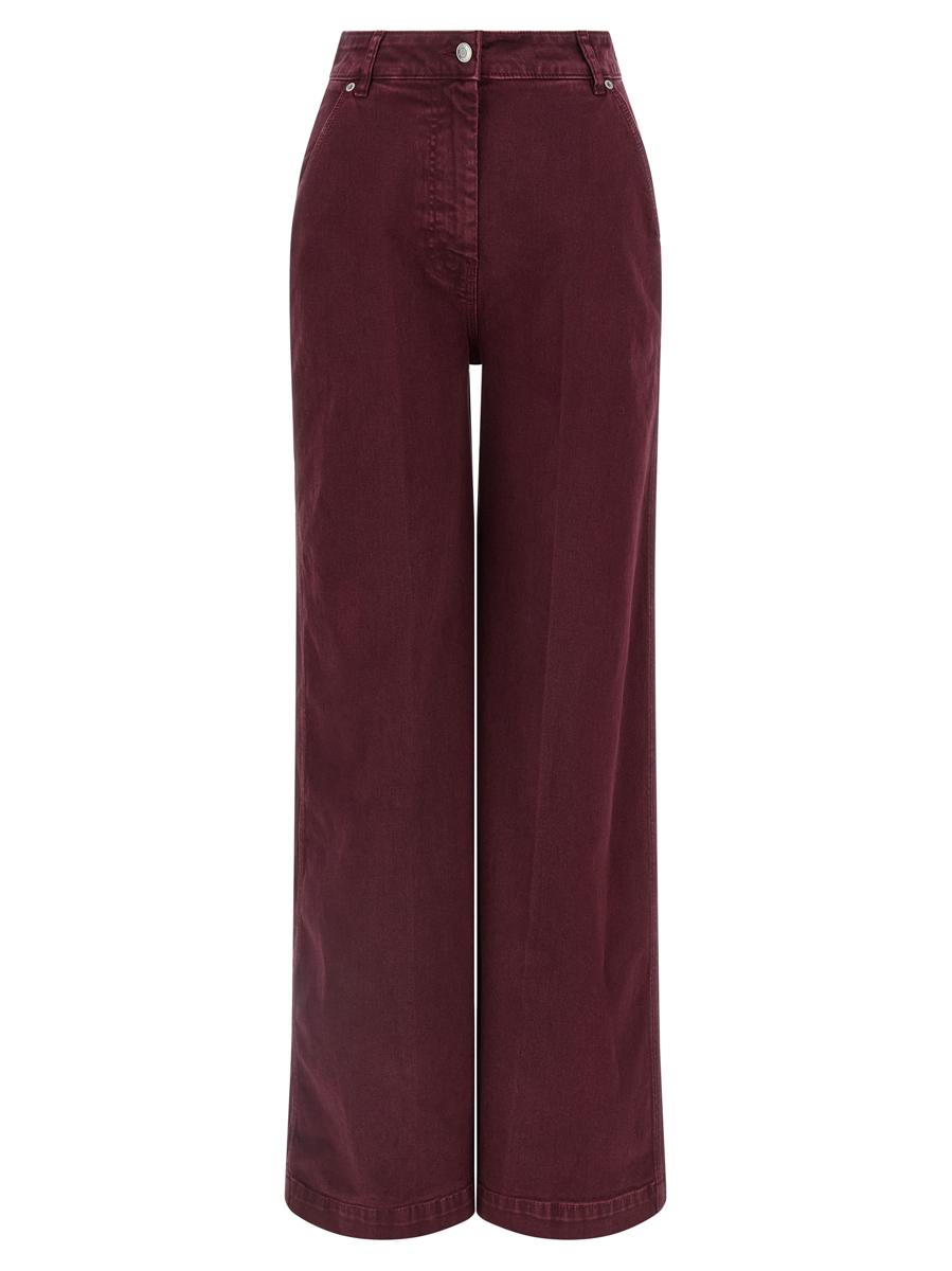 Hautfarbene Jeans mit weitem Bein
