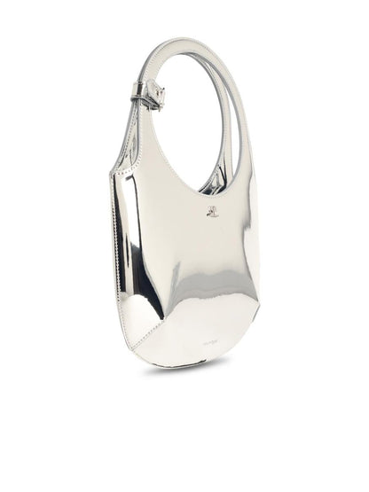 Courrèges „Holy Mirror“ silberne Ledertasche