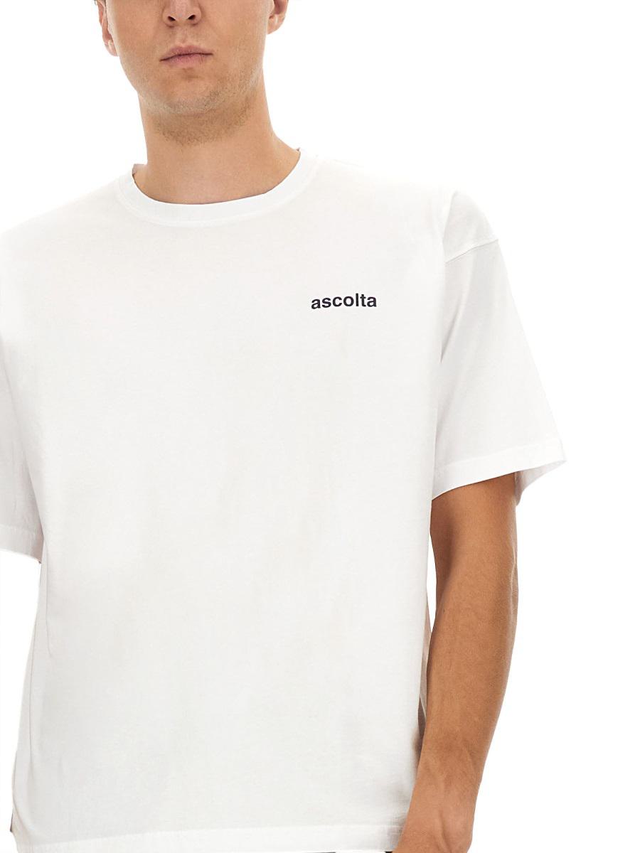 Aspesi – T-Shirt mit „Listen“-Aufdruck