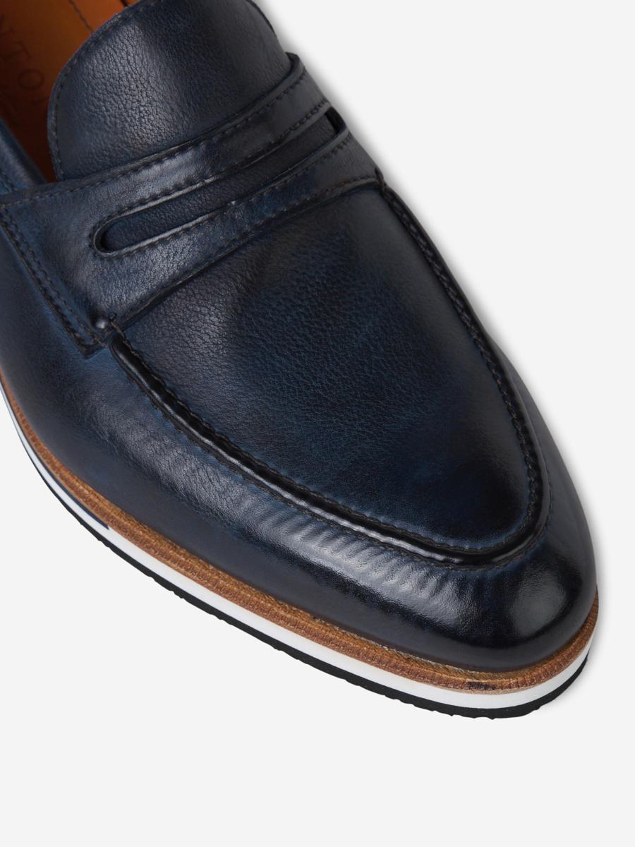 Bontoni – Loafer aus Leder mit Kontrastsohle
