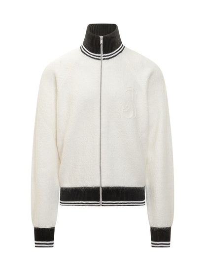 Jil Sander Jil Sander Zweifarbige Strickjacke mit Reißverschluss
