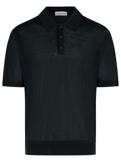 Schwarzes Lyocell-Poloshirt Laneus