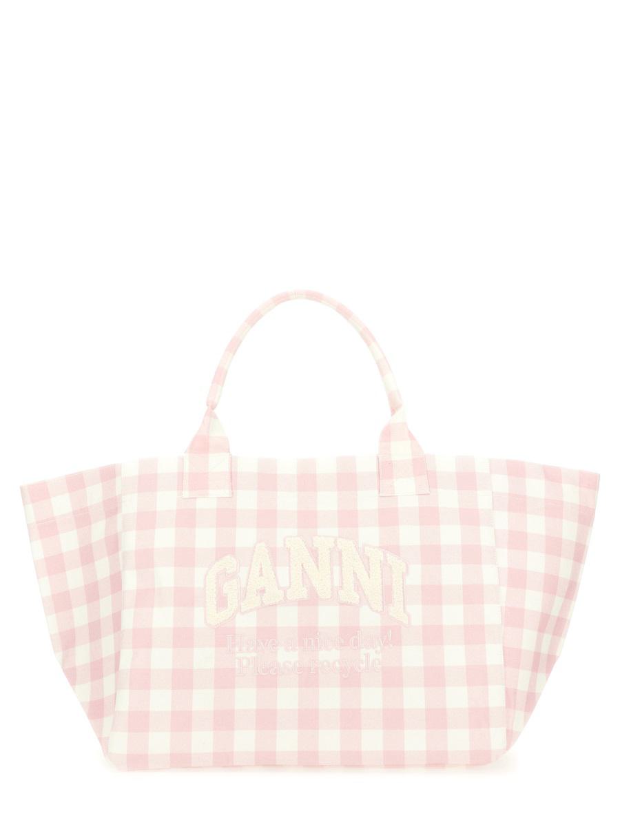 Ganni „Vicky Check Xxl“ Tragetasche
