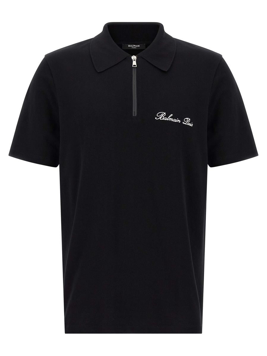 Poloshirt mit Balmain-Logostickerei