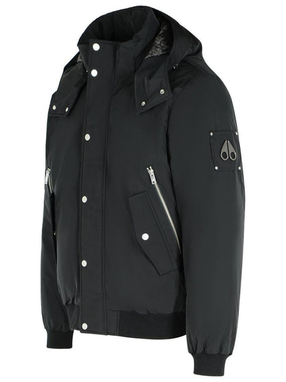 Moose Knuckles Schwarze Polyesterjacke