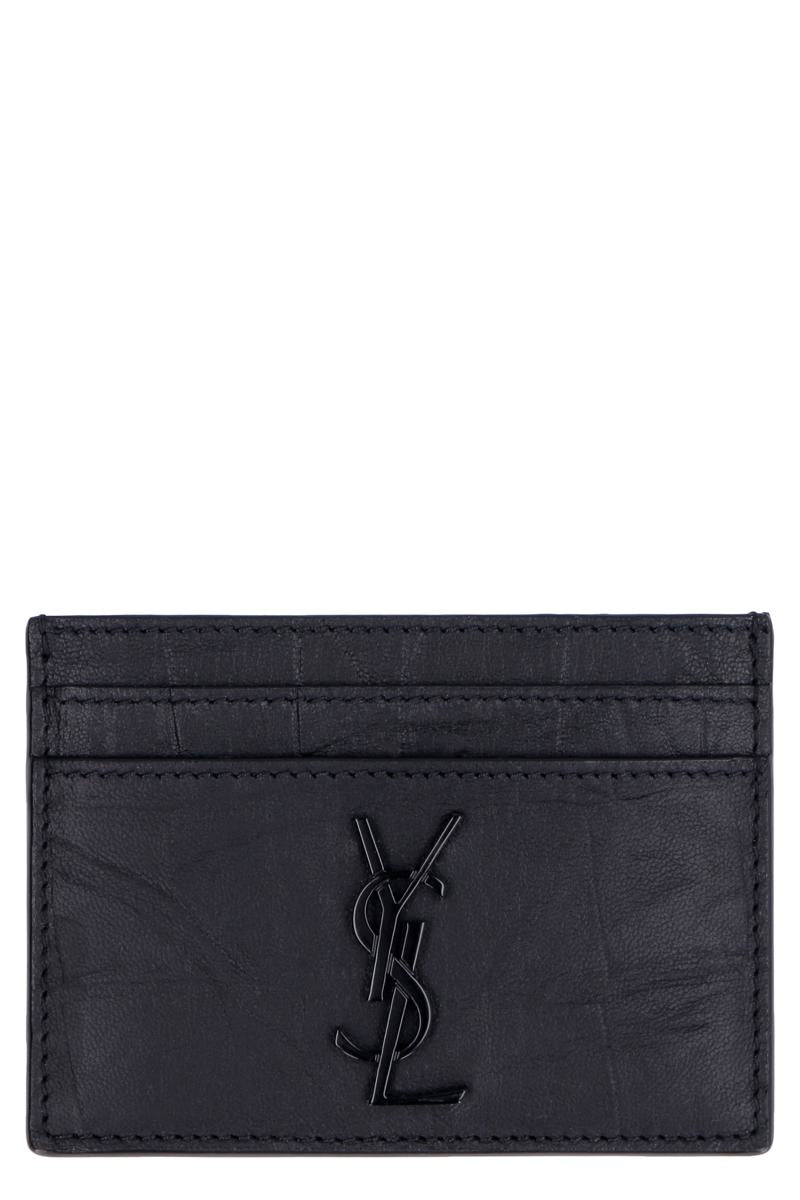 Saint Laurent Kartenetui aus Leder mit Cocco-Print