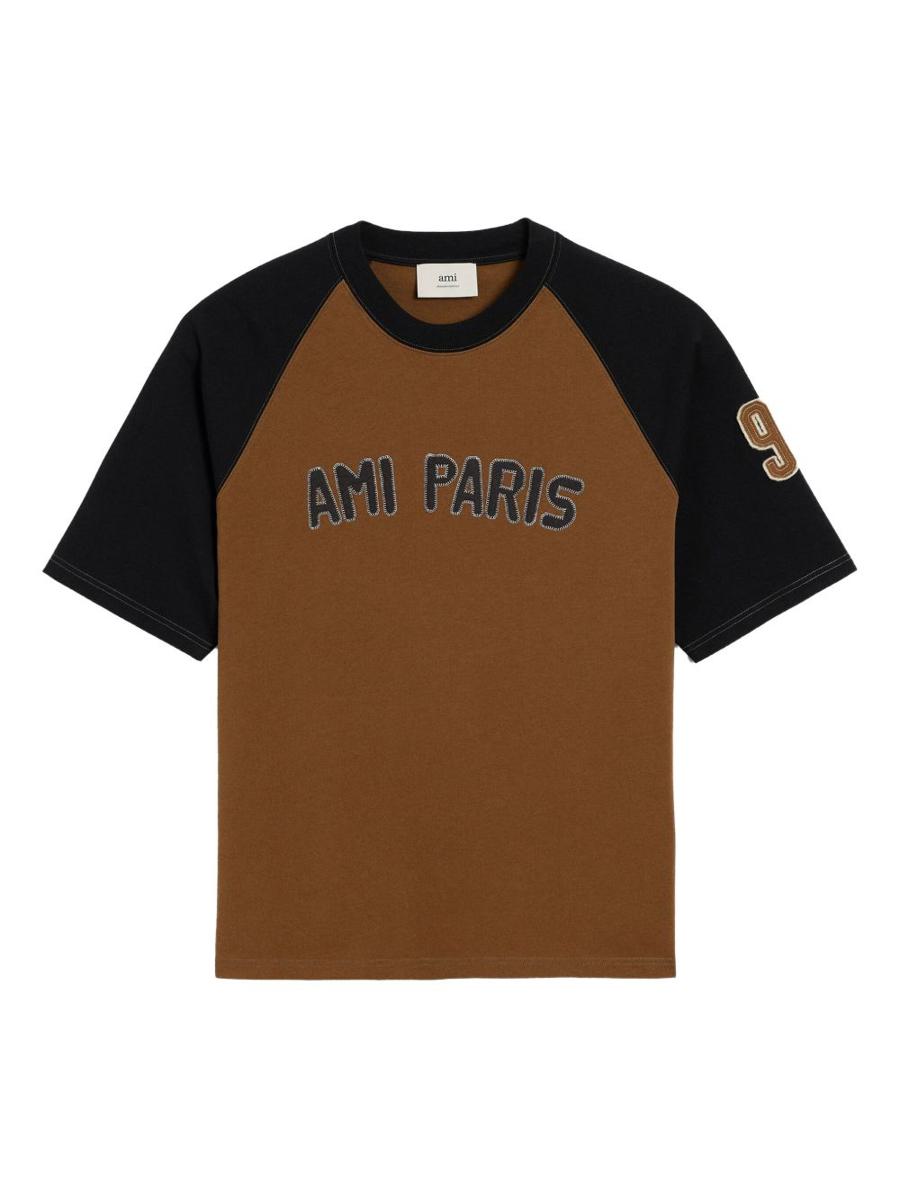 AMI Paris – Baumwoll-T-Shirt mit Farbblockdesign