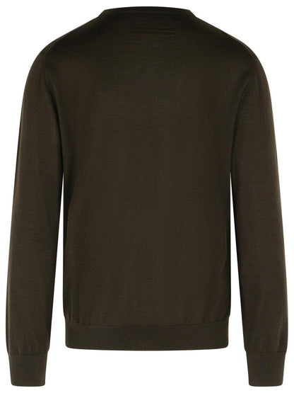 Zegna – Pullover aus Kaschmirmischung in Braun