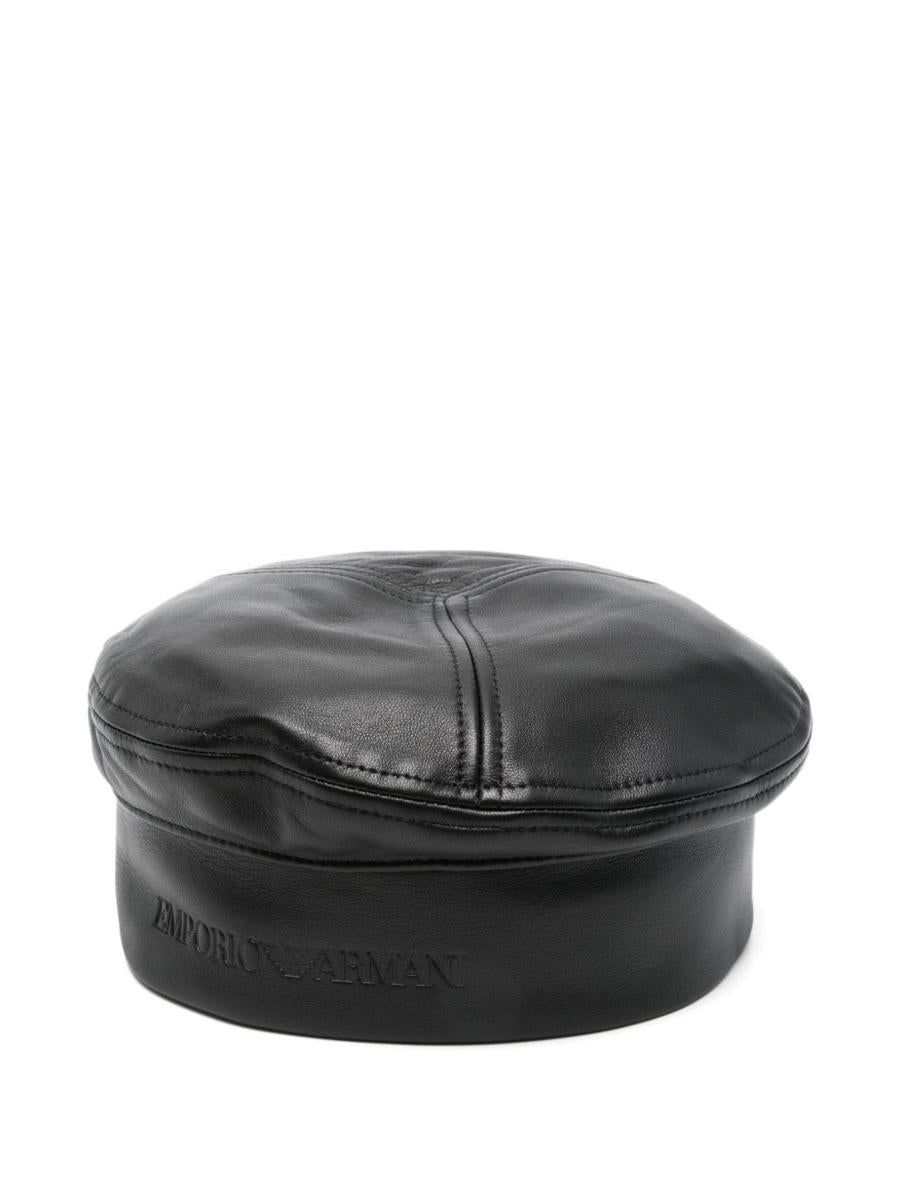 Emporio Armani Baskenmütze aus Leder