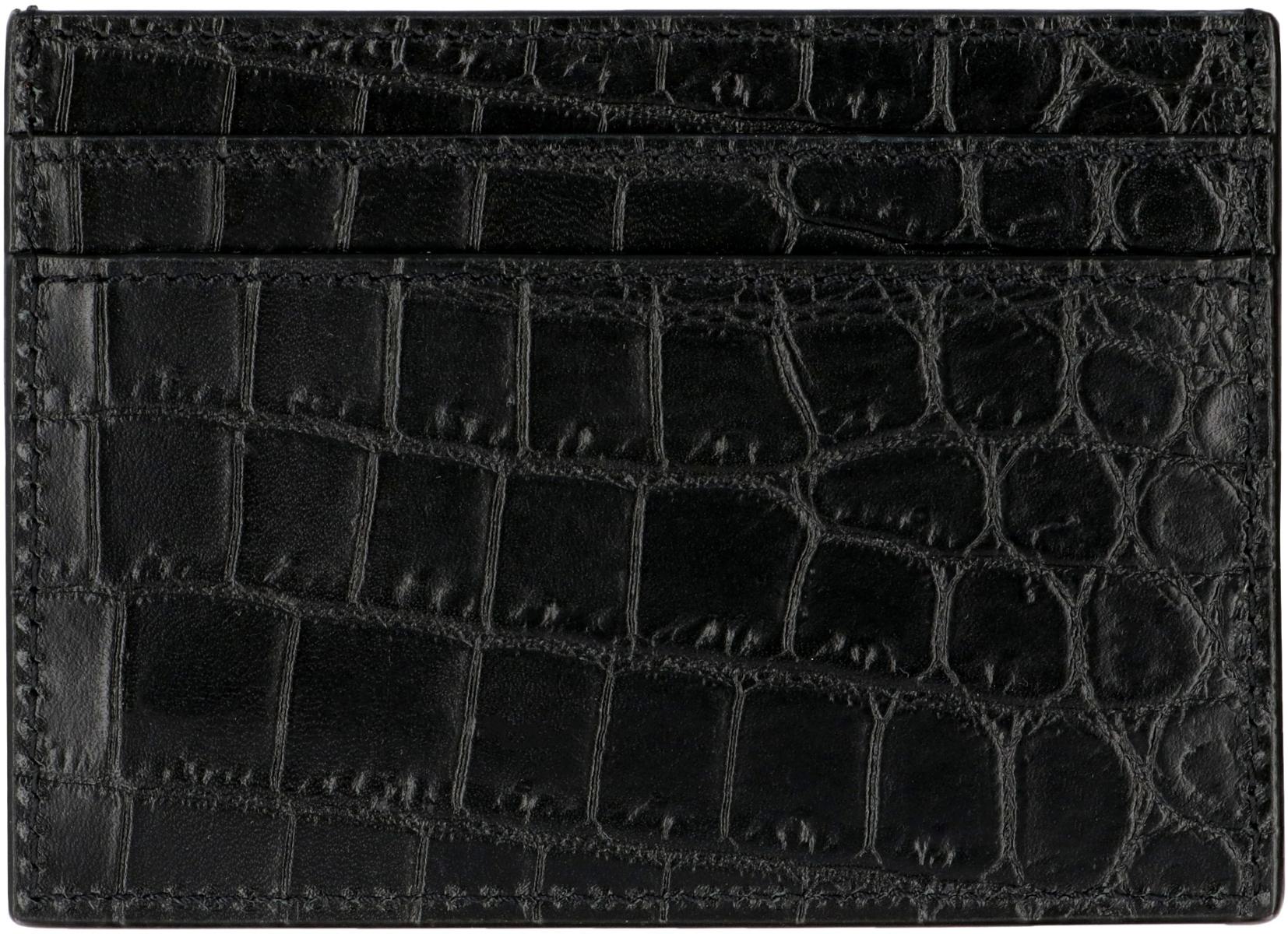 Saint Laurent Kartenetui aus bedrucktem Leder