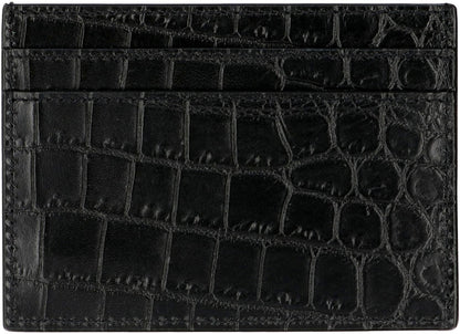 Saint Laurent Kartenetui aus bedrucktem Leder