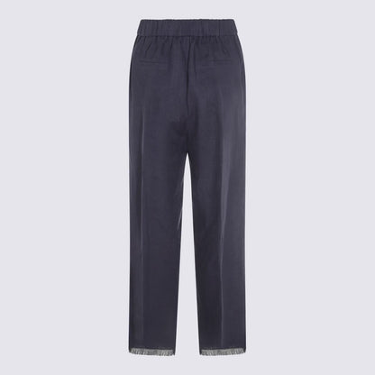 Antonelli Blaue Leinenhose