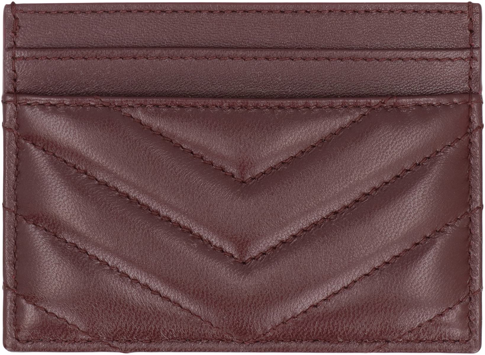 Saint Laurent Cassandre Kartenetui aus gestepptem Leder