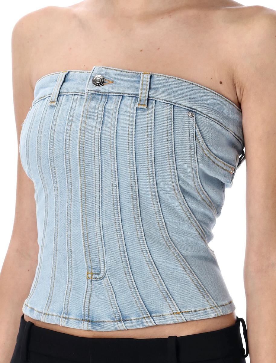 Mugler Denim-Bustier