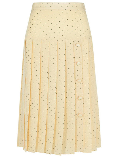 Alessandra Rich Creme Seidenrock