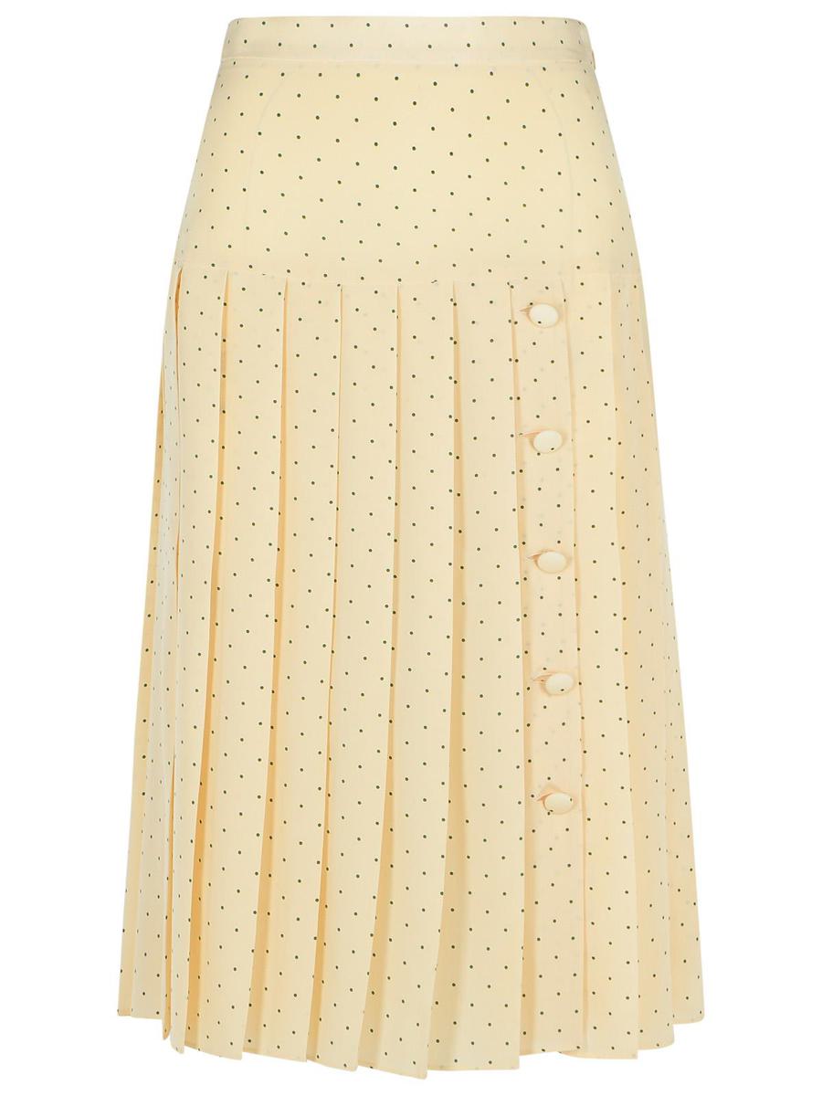 Alessandra Rich Creme Seidenrock