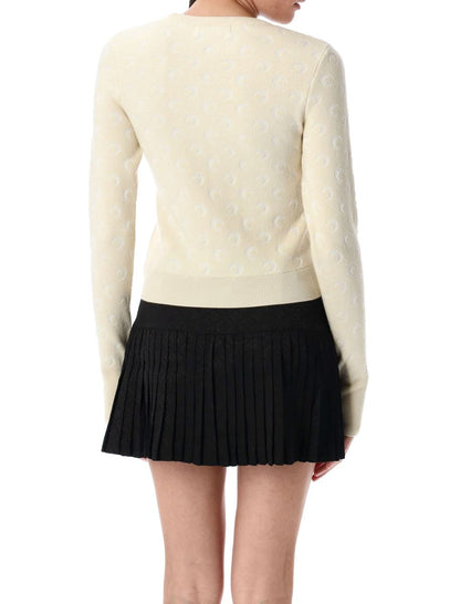 Marine Serre Moon – Figurbetonter Jacquard-Strickpullover