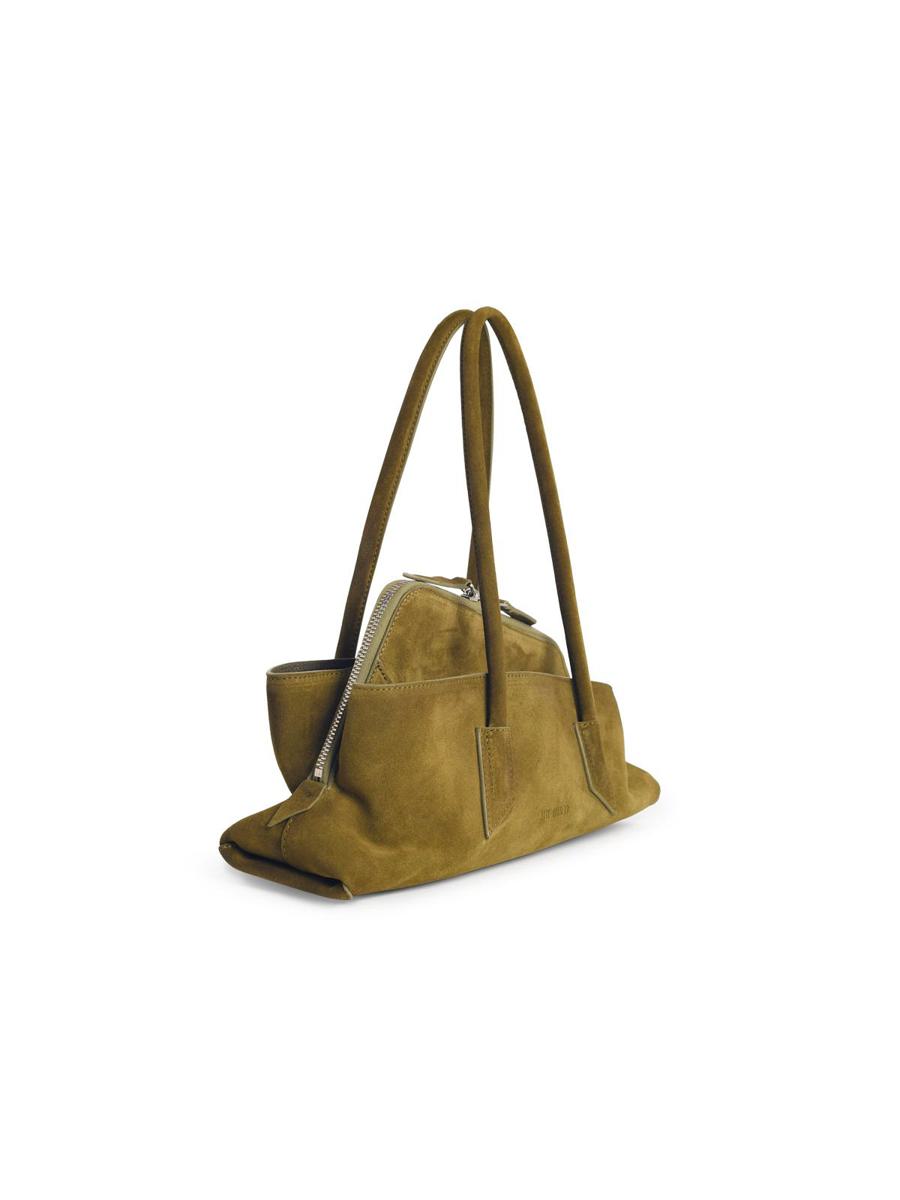 Die kleine „La Passeggiata“-Ledertasche von Attico in Khaki