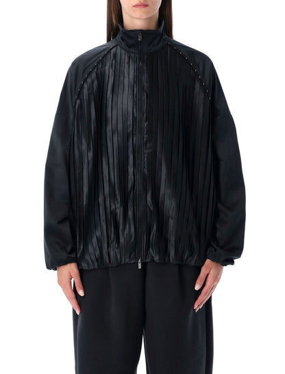 Nike Satin Plissee Oversize Trainingsanzugjacke Sportswear Kollektion