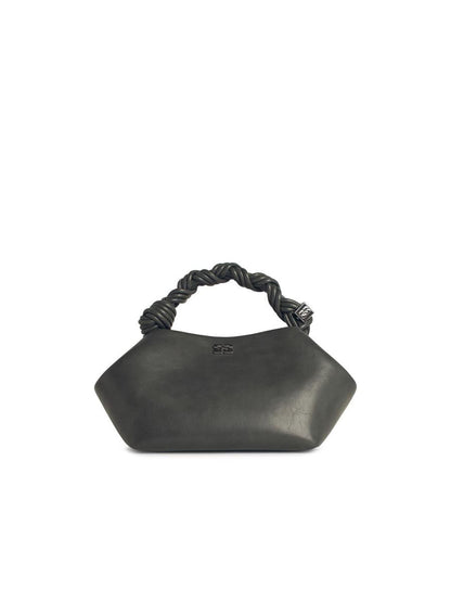 Ganni – Kleine Tasche „Bou“ aus grauem Ledermix