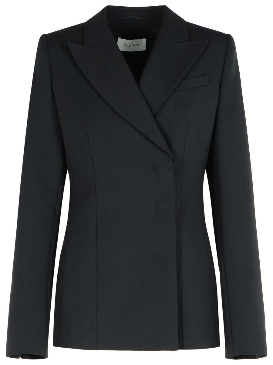 Sportmax „Cocco“ – Schwarzer Blazer aus Schurwolle