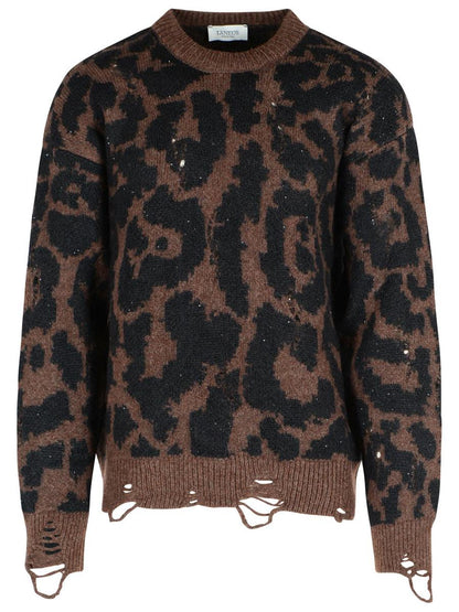 Laneus Zweifarbiger Pullover aus Merinowollmischung