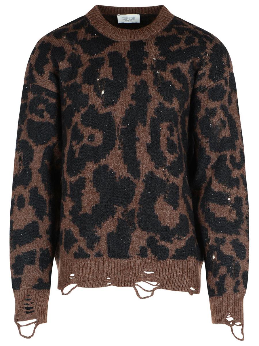 Laneus Zweifarbiger Pullover aus Merinowollmischung
