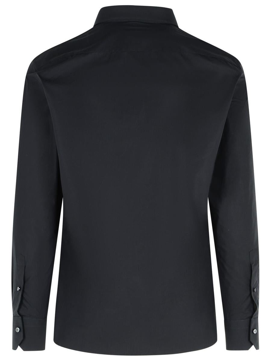 Zegna „Trofeo“ Dunkelblaues Baumwollhemd