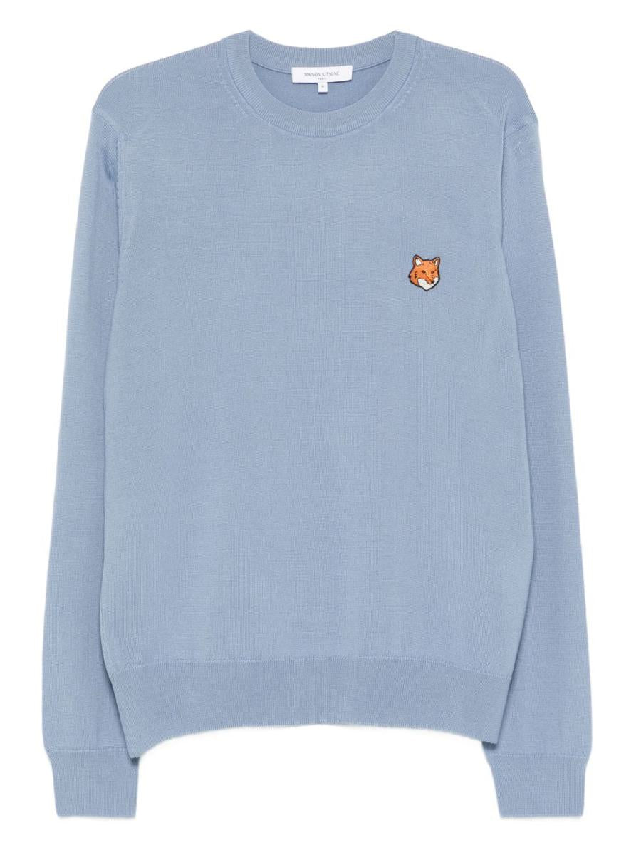 Maison Kitsuné – Wollpullover mit Rundhalsausschnitt und Fuchskopf