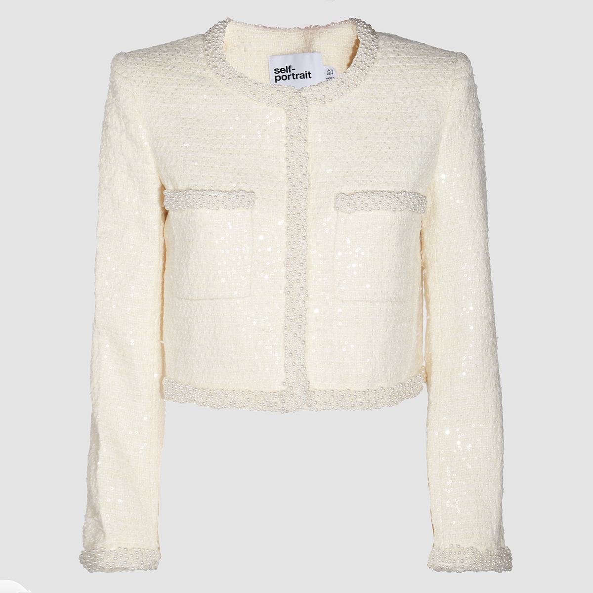 Self-Portrait Creme Freizeitjacke