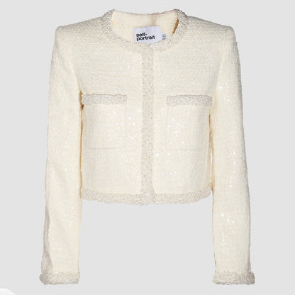 Self-Portrait Creme Freizeitjacke