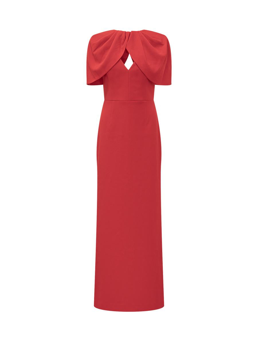 Rebecca Vallance – Langes Kleid mit rotem Cape