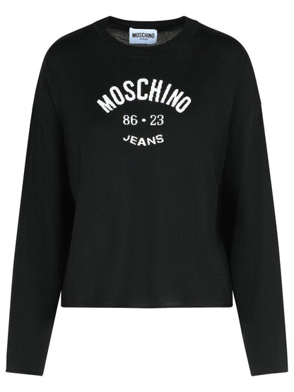 Schwarzer Pullover aus Schurwolle von Moschino Jeans