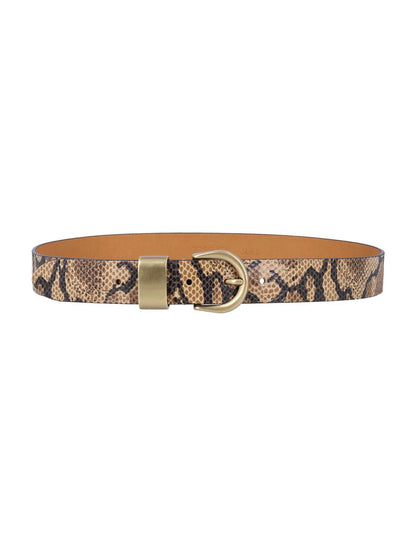 Sessun Sessùn Miloa E Wildledergürtel mit Python-Print