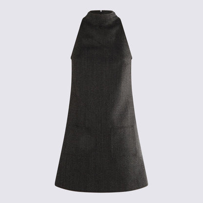 Courrèges Minikleid aus schwarzer Wolle