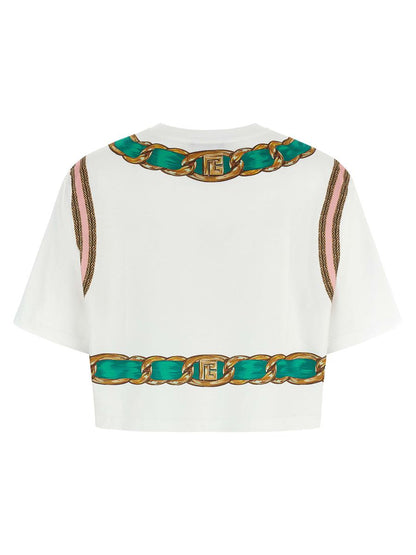Balmain – T-Shirt mit „Balmain Foulard“-Print