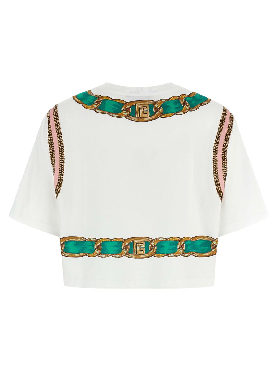 Balmain – T-Shirt mit „Balmain Foulard“-Print