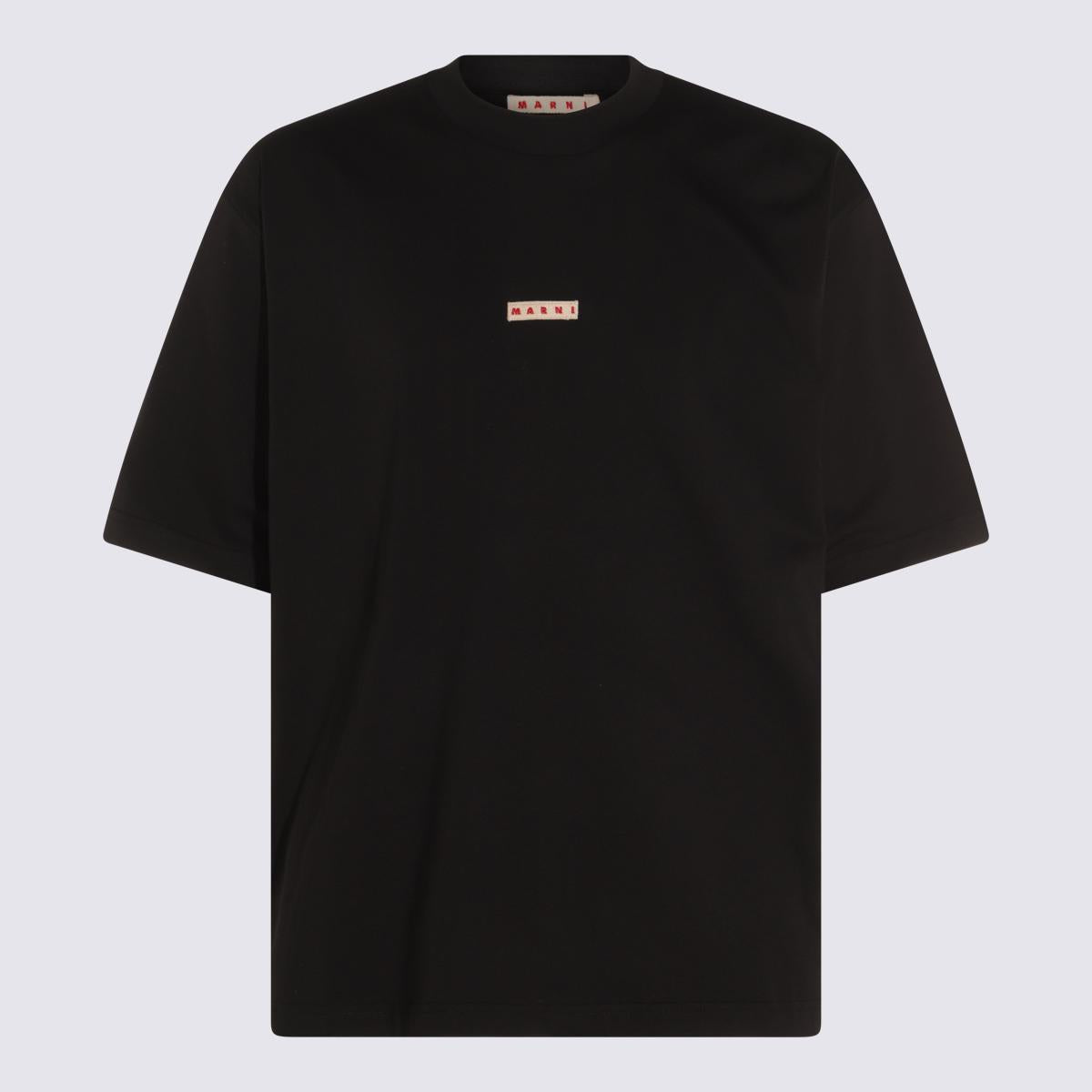 Marni Schwarzes Baumwoll-T-Shirt